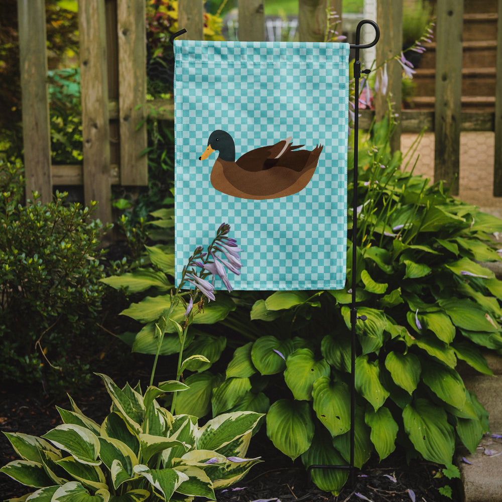 Khaki Campbell Duck Blue Check Garden Flag Mailbox Decorative Yard Banner Outside Patio Artwork for Flower Beds, Garden Size, Multicolor