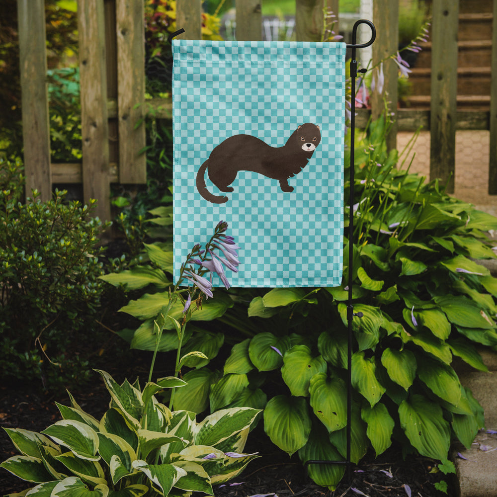 Russian or European Mink Blue Check Garden Flag Mailbox Decorative Yard Banner Outside Patio Artwork for Flower Beds, Garden Size, Multicolor