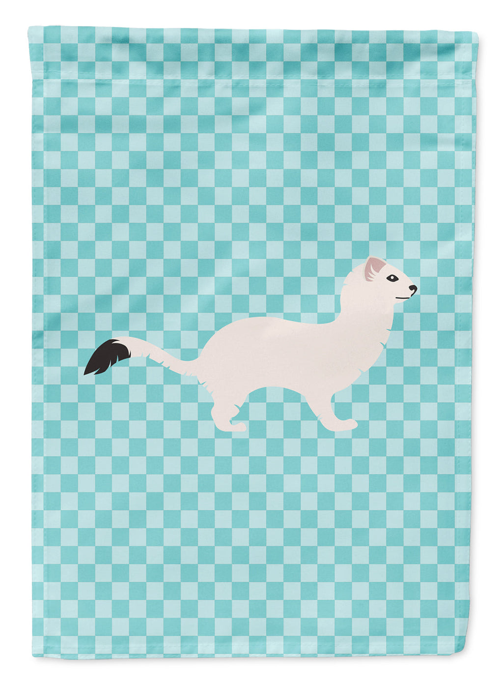 Stoat Short-tailed Weasel Blue Check Garden Flag Mailbox Decorative Yard Banner Outside Patio Artwork for Flower Beds, Garden Size, Multicolor