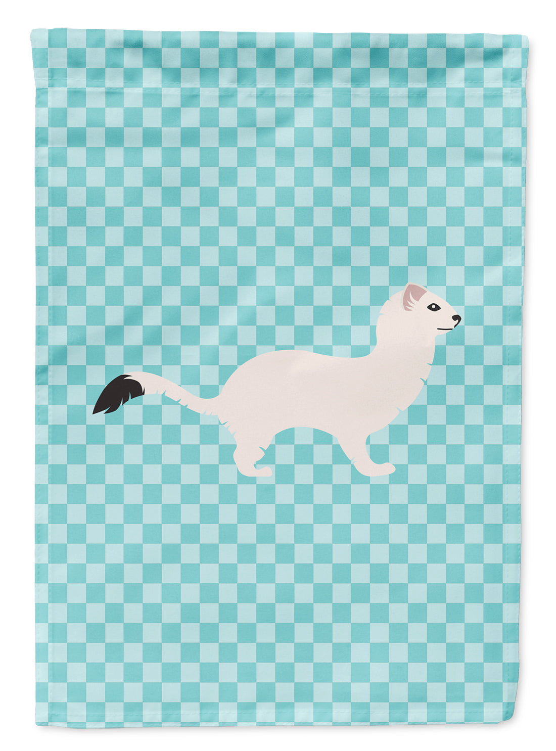 Stoat Short-tailed Weasel Blue Check Garden Flag Mailbox Decorative Yard Banner Outside Patio Artwork for Flower Beds, Garden Size, Multicolor
