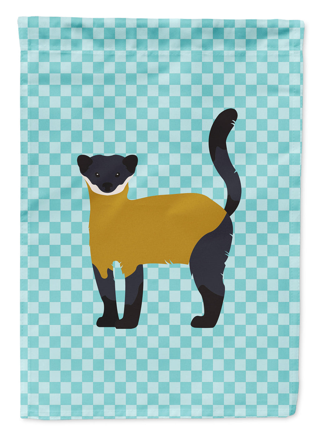 Yellow-Throated Marten Blue Check Garden Flag Mailbox Decorative Yard Banner Outside Patio Artwork for Flower Beds, Garden Size, Multicolor