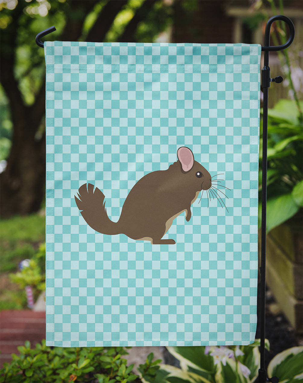 Chinchilla Blue Check Garden Flag Mailbox Decorative Yard Banner Outside Patio Artwork for Flower Beds, Garden Size, Multicolor