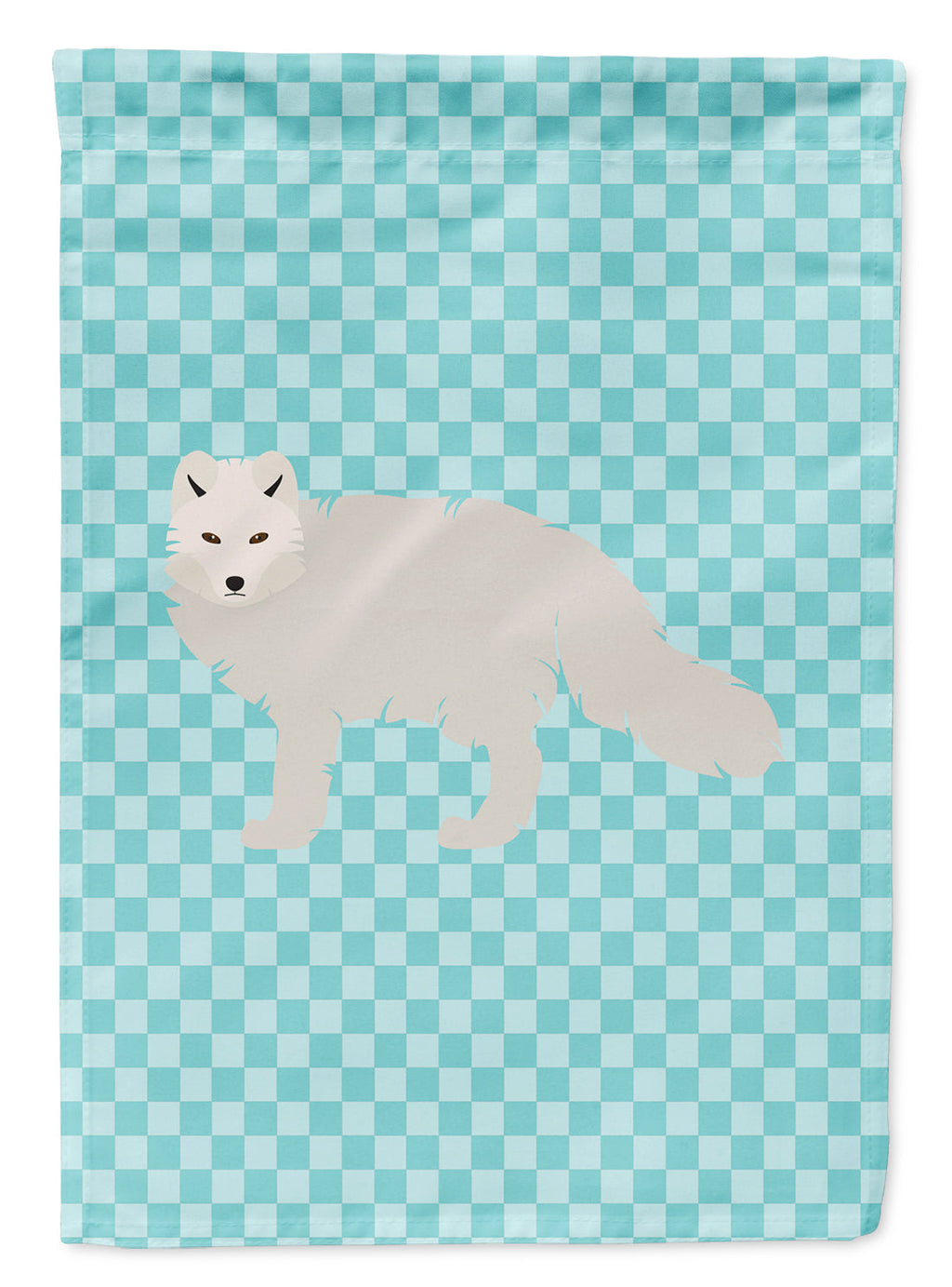 White Arctic Fox Blue Check Garden Flag Mailbox Decorative Yard Banner Outside Patio Artwork for Flower Beds, Garden Size, Multicolor