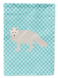 White Arctic Fox Blue Check Garden Flag Mailbox Decorative Yard Banner Outside Patio Artwork for Flower Beds, Garden Size, Multicolor