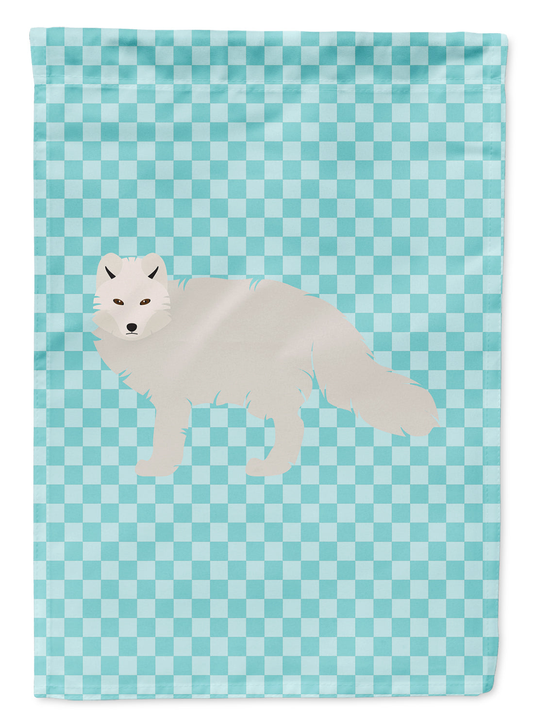 White Arctic Fox Blue Check Garden Flag Mailbox Decorative Yard Banner Outside Patio Artwork for Flower Beds, Garden Size, Multicolor