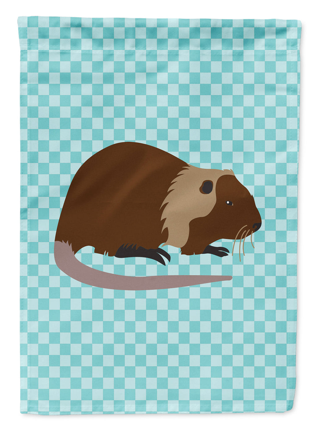 Coypu Nutria River Rat Blue Check Garden Flag Mailbox Decorative Yard Banner Outside Patio Artwork for Flower Beds, Garden Size, Multicolor
