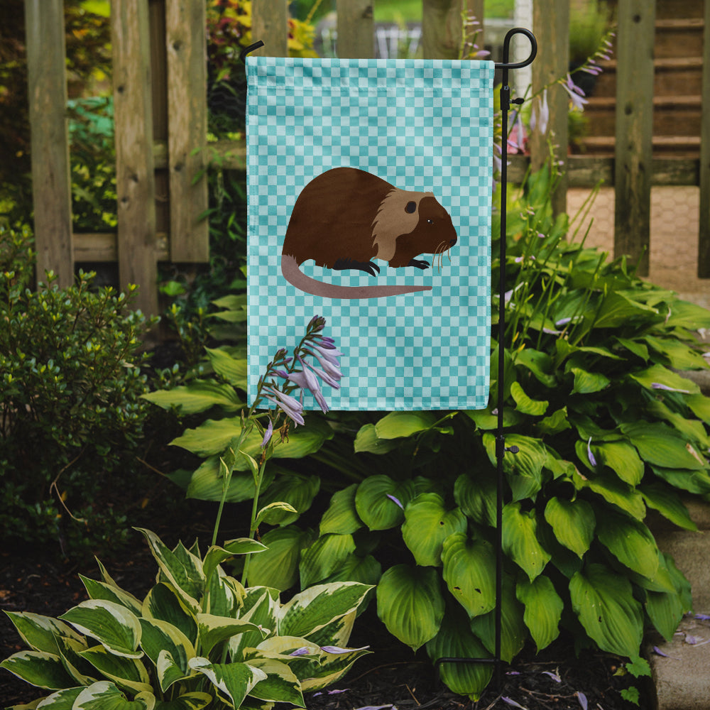 Coypu Nutria River Rat Blue Check Garden Flag Mailbox Decorative Yard Banner Outside Patio Artwork for Flower Beds, Garden Size, Multicolor