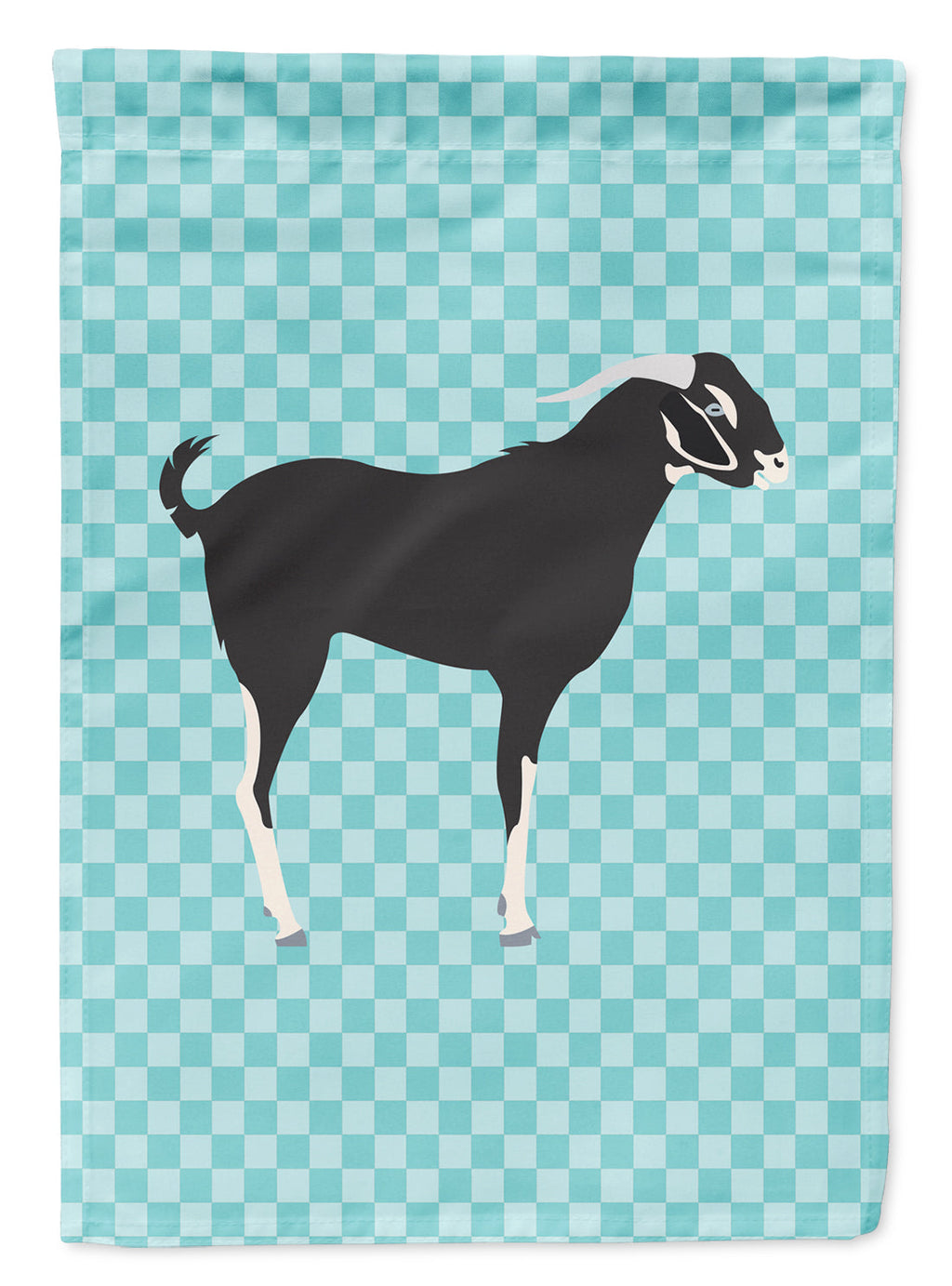Black Bengal Goat Blue Check Garden Flag Mailbox Decorative Yard Banner Outside Patio Artwork for Flower Beds, Garden Size, Multicolor