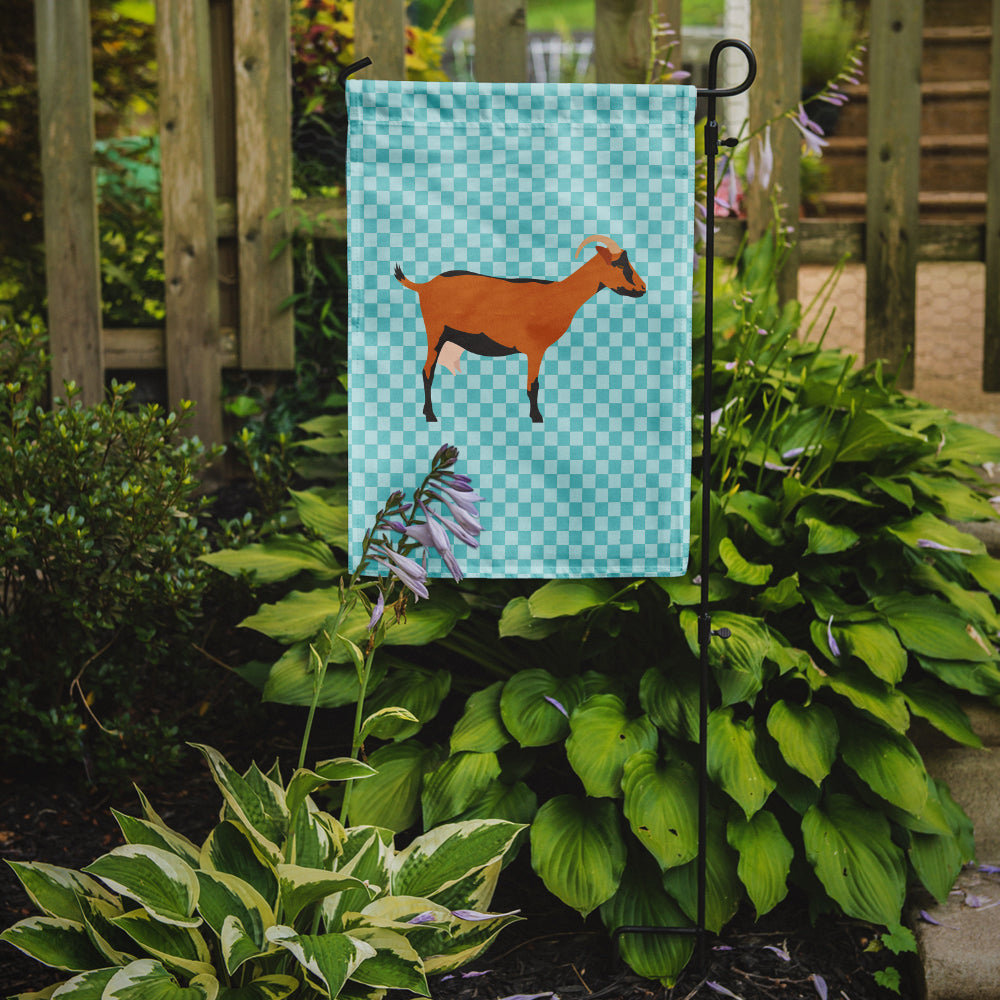 Oberhasli Goat Blue Check Garden Flag Mailbox Decorative Yard Banner Outside Patio Artwork for Flower Beds, Garden Size, Multicolor