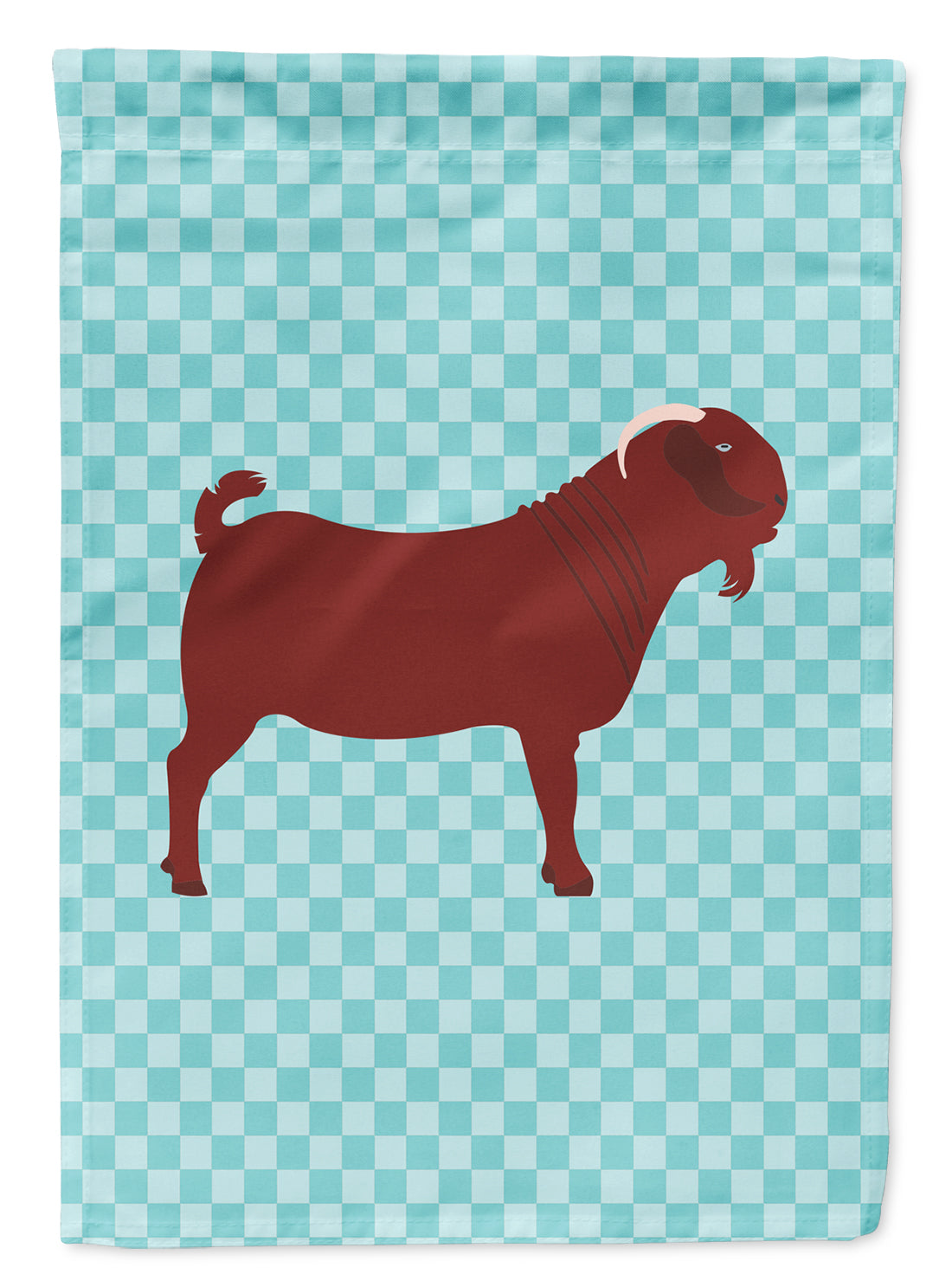 Kalahari Red Goat Blue Check Garden Flag Mailbox Decorative Yard Banner Outside Patio Artwork for Flower Beds, Garden Size, Multicolor