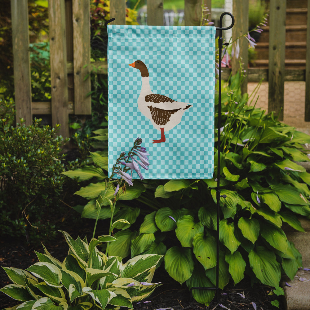 Pomeranian Rogener Goose Blue Check Garden Flag Mailbox Decorative Yard Banner Outside Patio Artwork for Flower Beds, Garden Size, Multicolor
