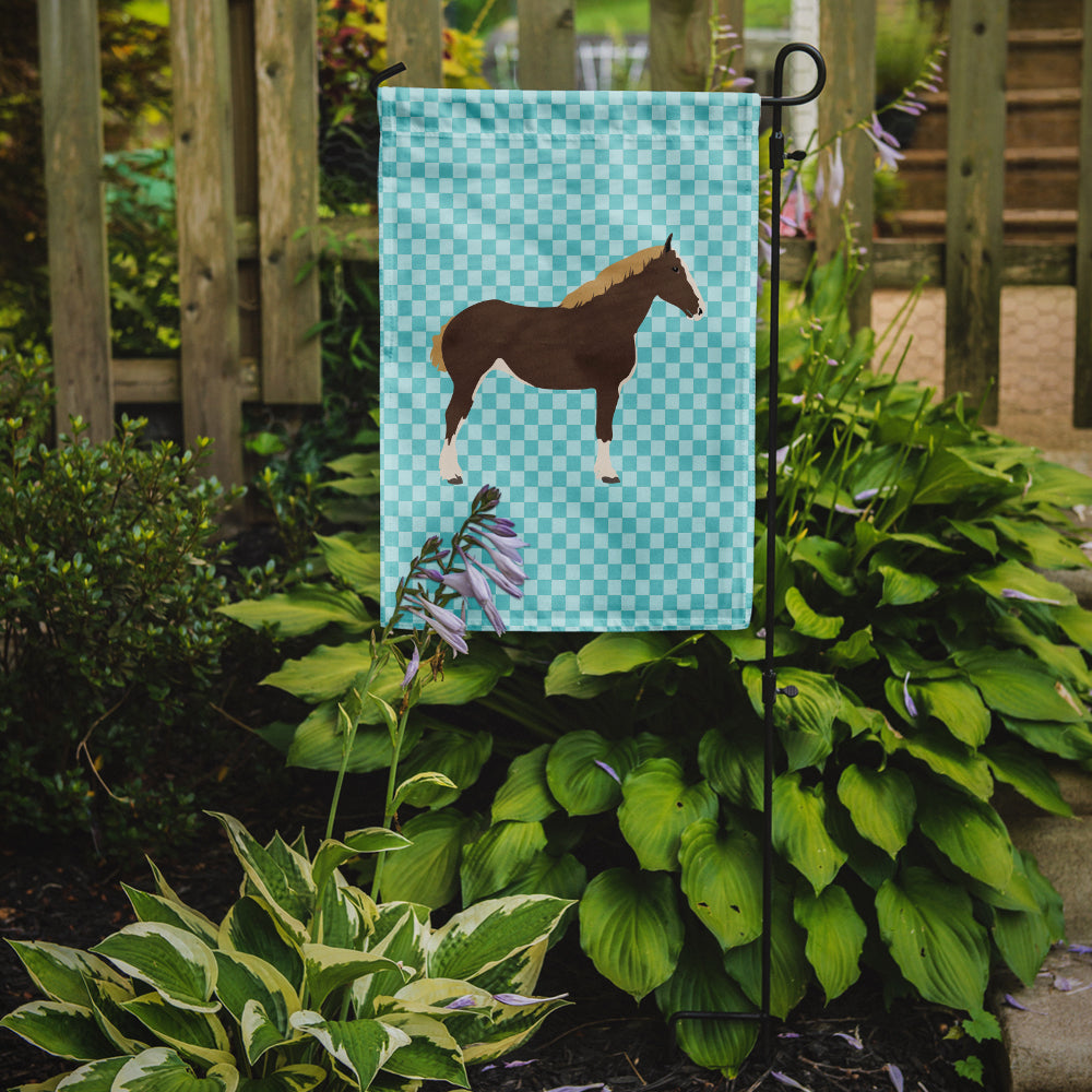 Percheron Horse Blue Check Garden Flag Mailbox Decorative Yard Banner Outside Patio Artwork for Flower Beds, Garden Size, Multicolor