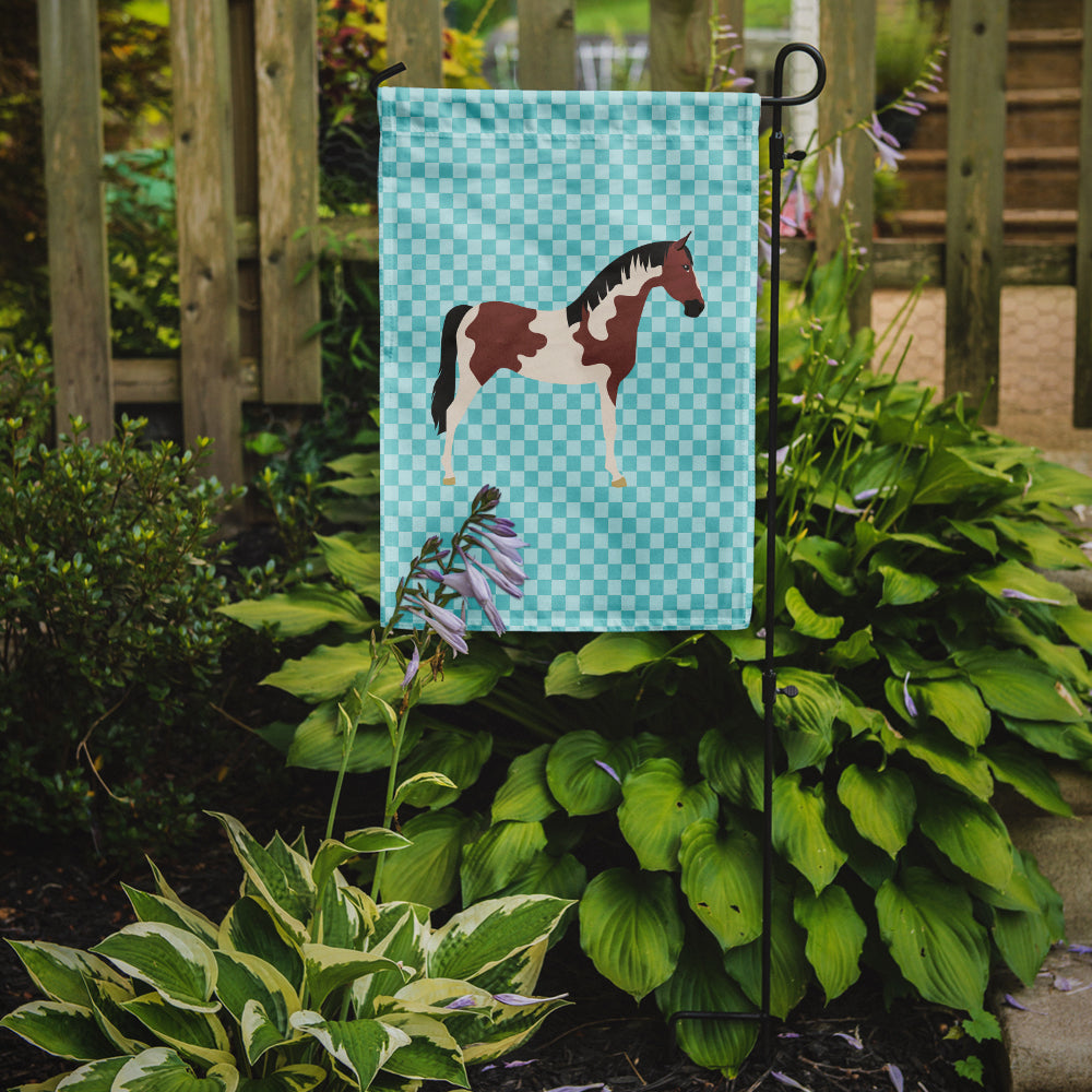Pinto Horse Blue Check Garden Flag Mailbox Decorative Yard Banner Outside Patio Artwork for Flower Beds, Garden Size, Multicolor