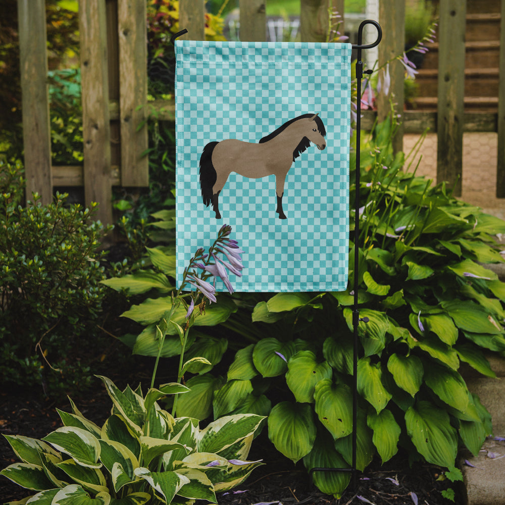 Welsh Pony Horse Blue Check Garden Flag Mailbox Decorative Yard Banner Outside Patio Artwork for Flower Beds, Garden Size, Multicolor