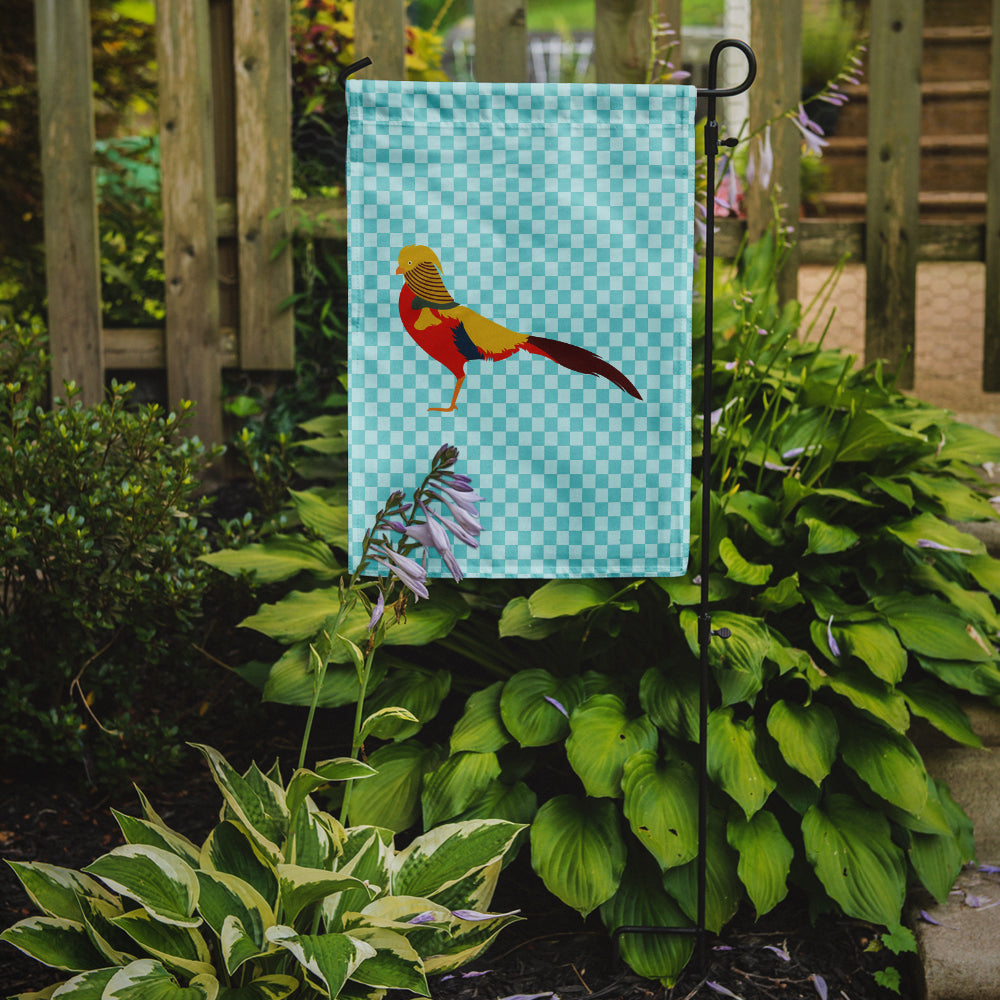 Golden or Chinese Pheasant Blue Check Garden Flag Mailbox Decorative Yard Banner Outside Patio Artwork for Flower Beds, Garden Size, Multicolor