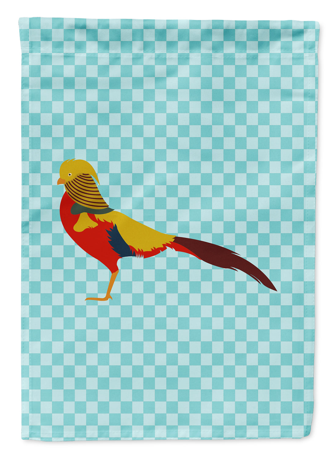 Golden or Chinese Pheasant Blue Check Garden Flag Mailbox Decorative Yard Banner Outside Patio Artwork for Flower Beds, Garden Size, Multicolor