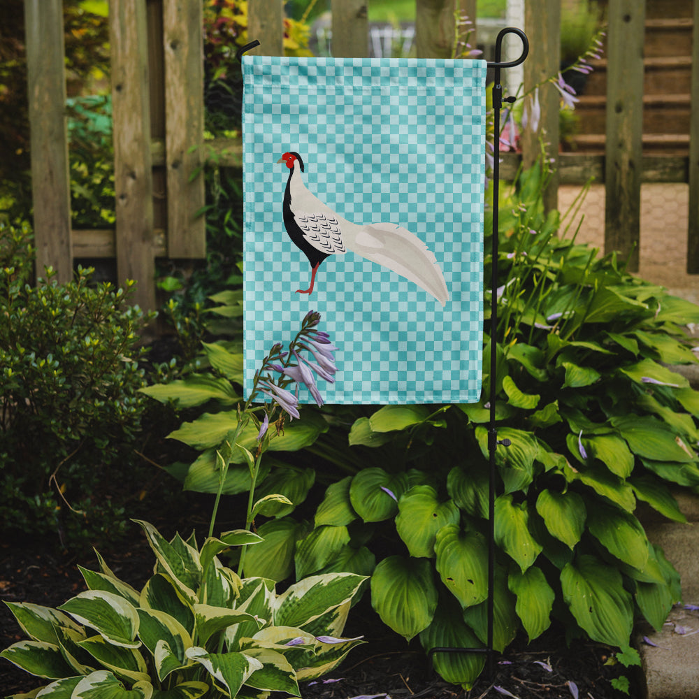 Silver Pheasant Blue Check Garden Flag Mailbox Decorative Yard Banner Outside Patio Artwork for Flower Beds, Garden Size, Multicolor