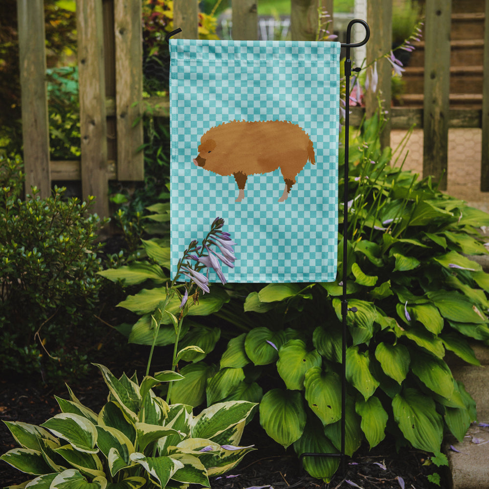 Hungarian Mangalica Pig Blue Check Garden Flag Mailbox Decorative Yard Banner Outside Patio Artwork for Flower Beds, Garden Size, Multicolor