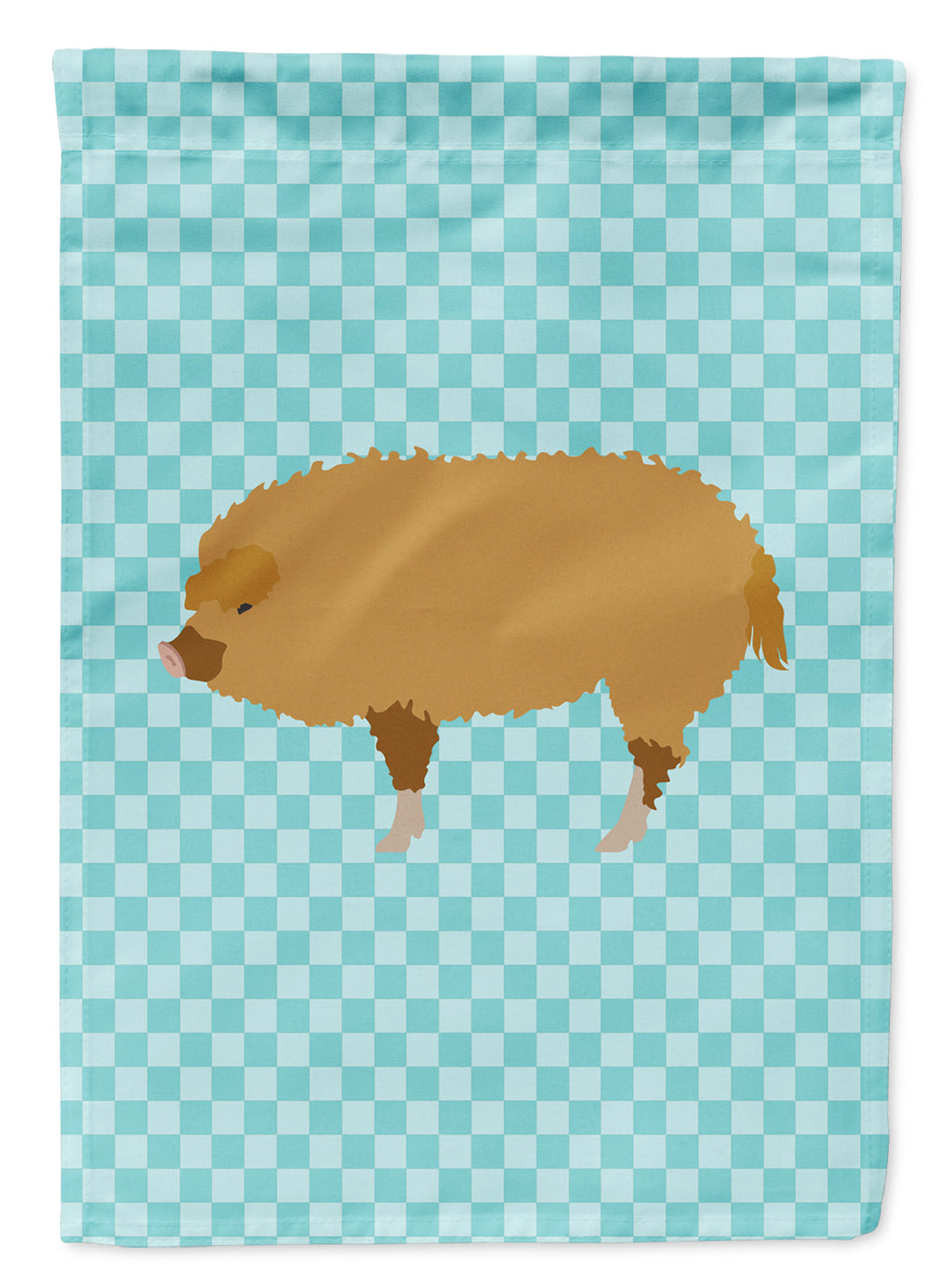 Hungarian Mangalica Pig Blue Check Garden Flag Mailbox Decorative Yard Banner Outside Patio Artwork for Flower Beds, Garden Size, Multicolor