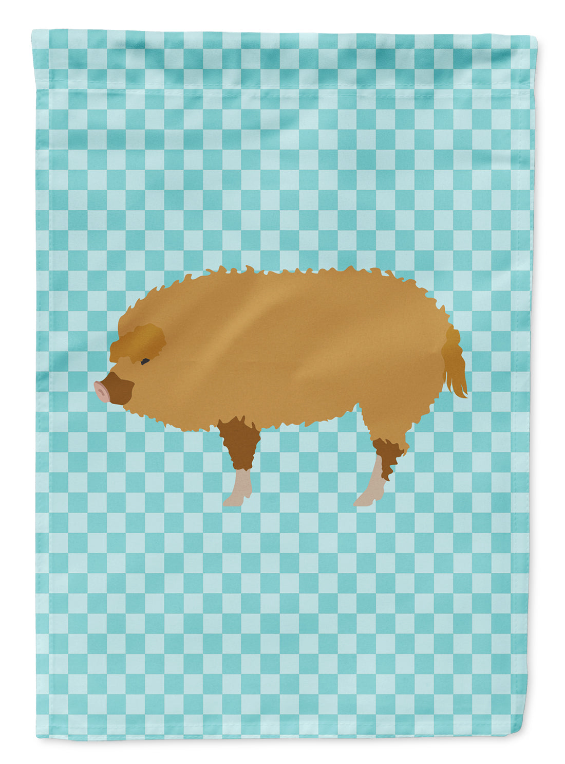 Hungarian Mangalica Pig Blue Check Garden Flag Mailbox Decorative Yard Banner Outside Patio Artwork for Flower Beds, Garden Size, Multicolor