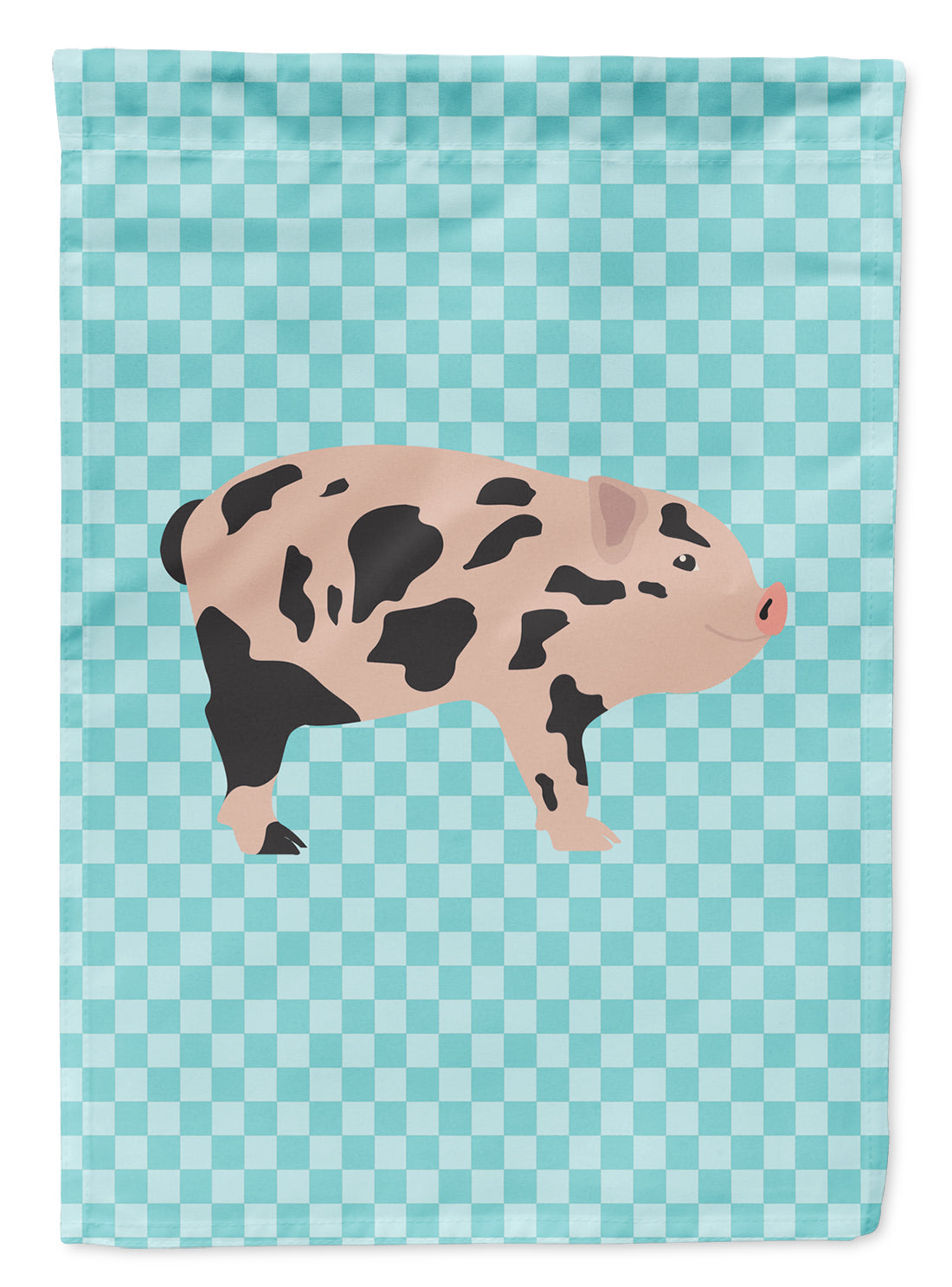 Mini Miniature Pig Blue Check Garden Flag Mailbox Decorative Yard Banner Outside Patio Artwork for Flower Beds, Garden Size, Multicolor