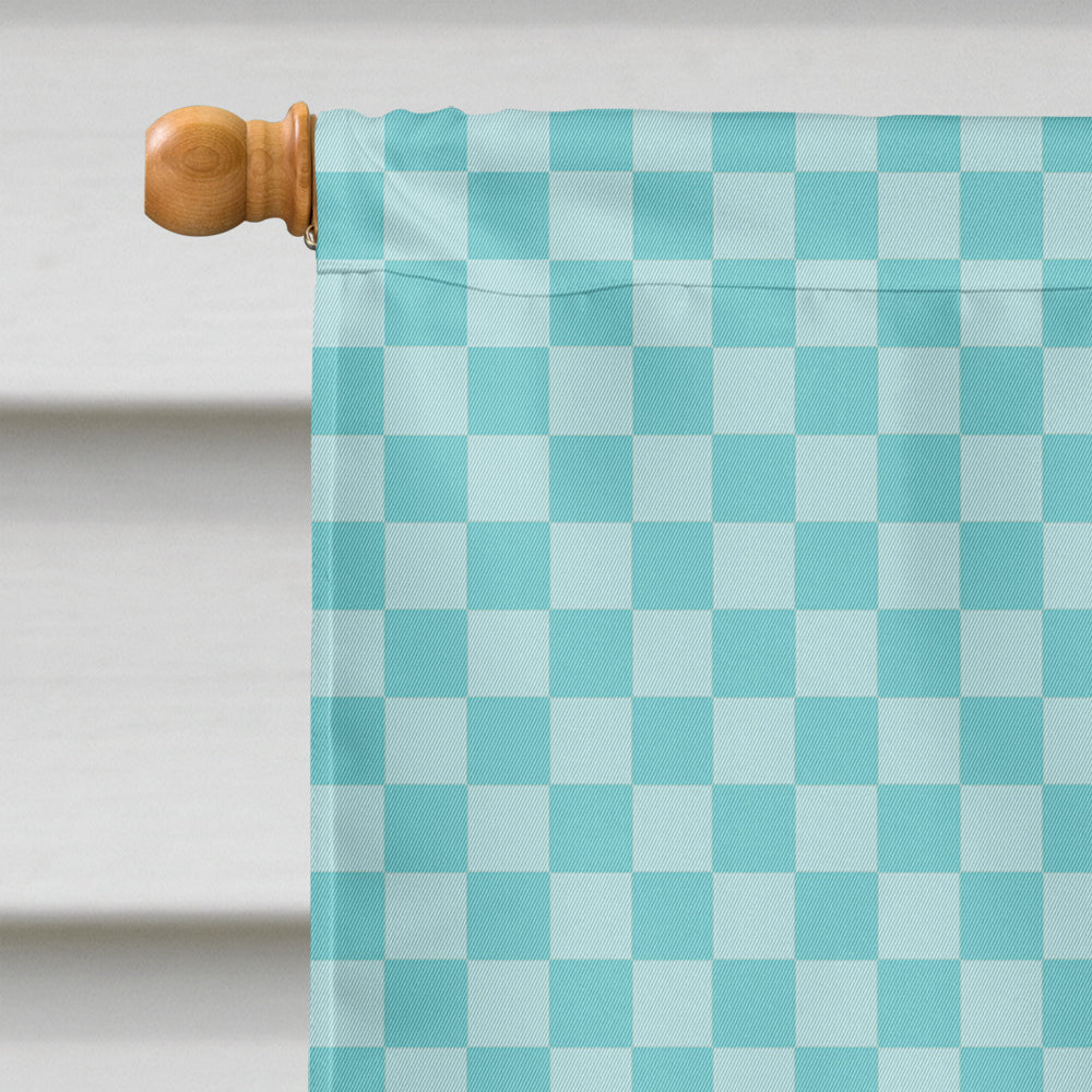 Gloucester Old Spot Pig Blue Check House Flag 28x40 Porch Sleeve Pole Decorative Outside Yard Banner Artwork Wall Hanging, Polyester