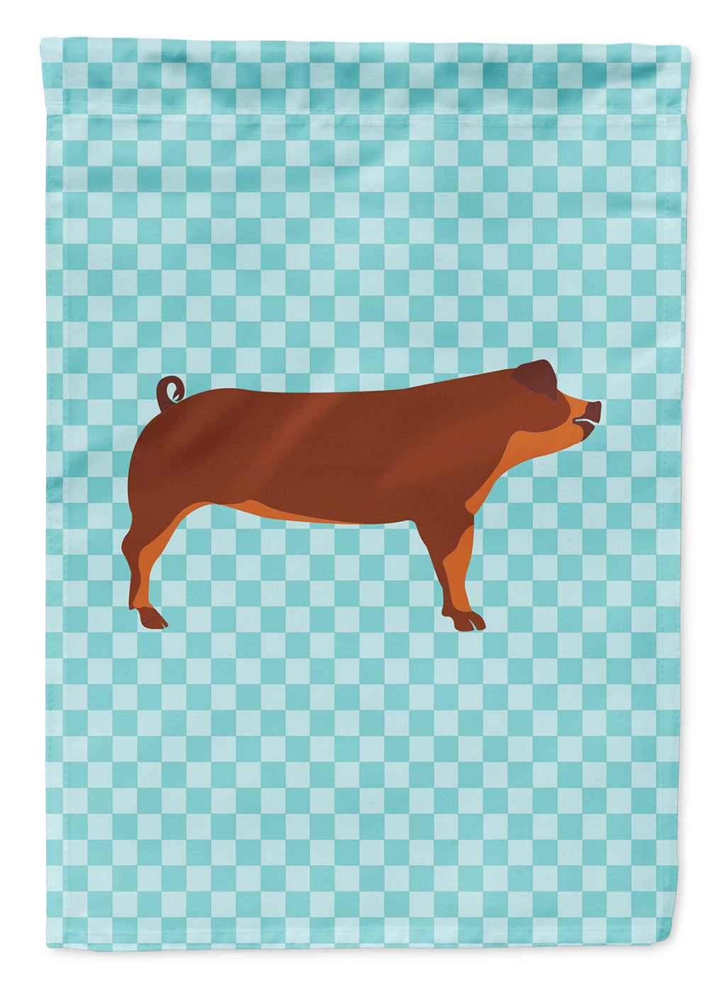 Duroc Pig Blue Check Garden Flag Mailbox Decorative Yard Banner Outside Patio Artwork for Flower Beds, Garden Size, Multicolor