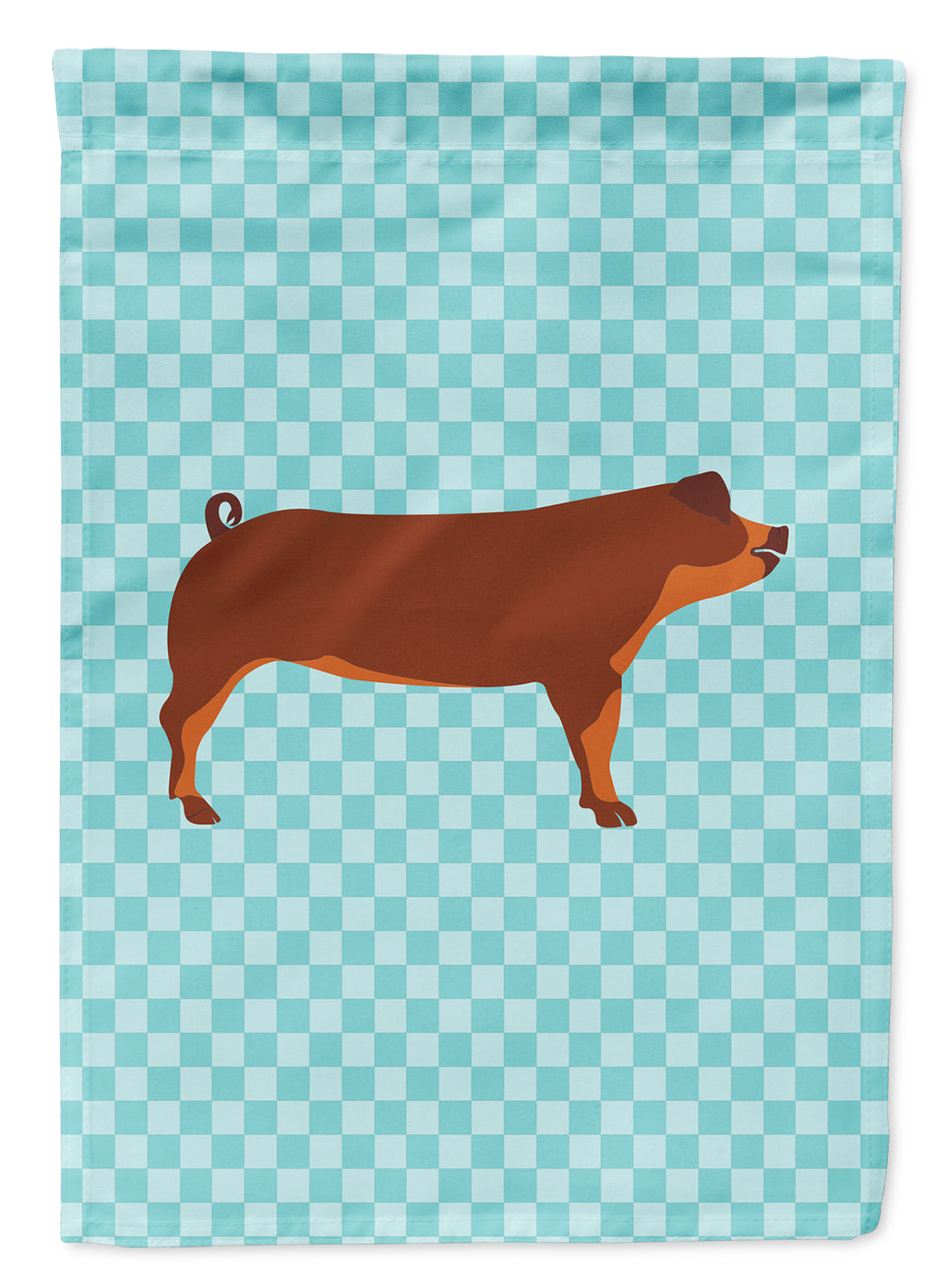 Duroc Pig Blue Check Garden Flag Mailbox Decorative Yard Banner Outside Patio Artwork for Flower Beds, Garden Size, Multicolor