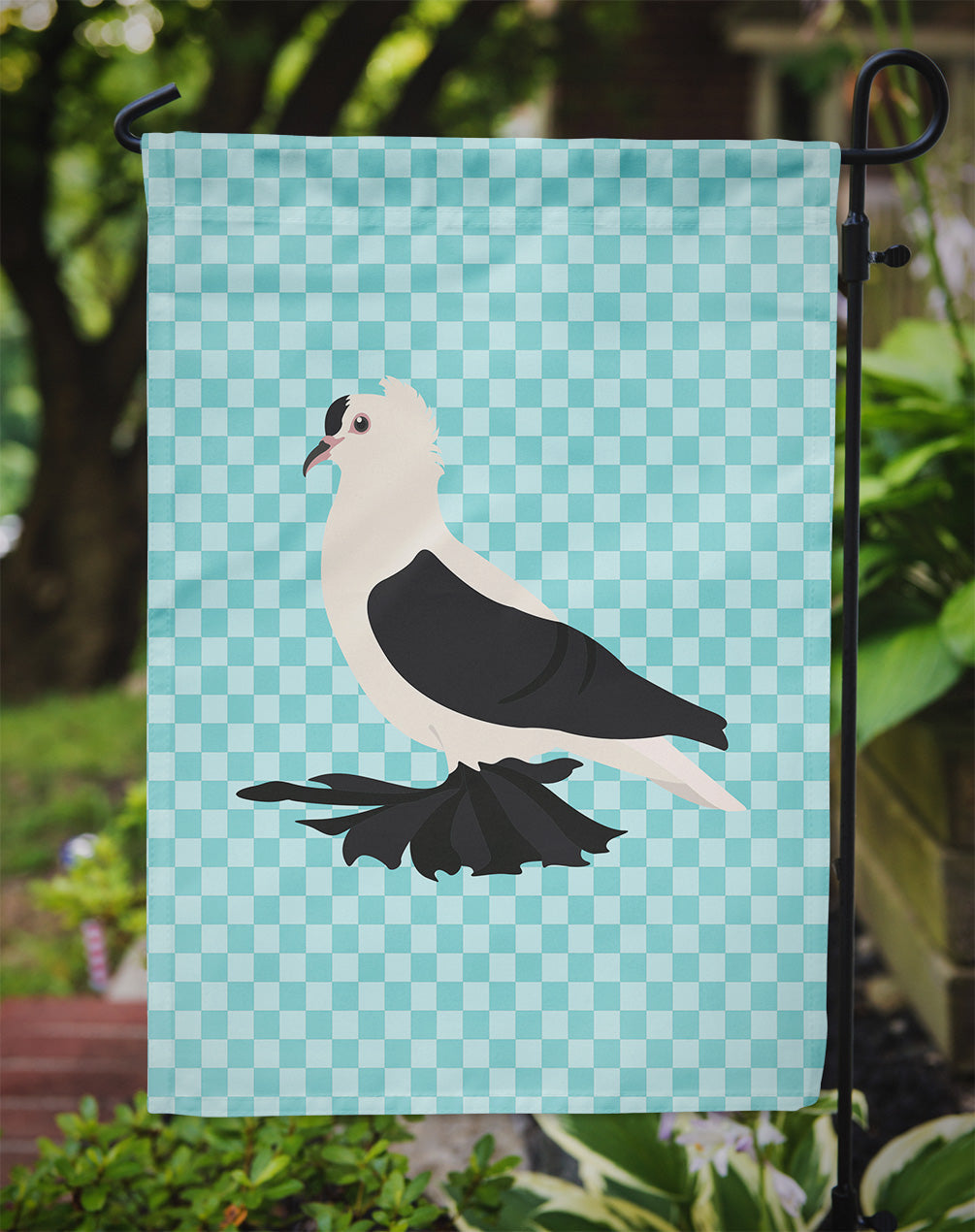 Saxon Fairy Swallow Pigeon Blue Check Garden Flag Mailbox Decorative Yard Banner Outside Patio Artwork for Flower Beds, Garden Size, Multicolor