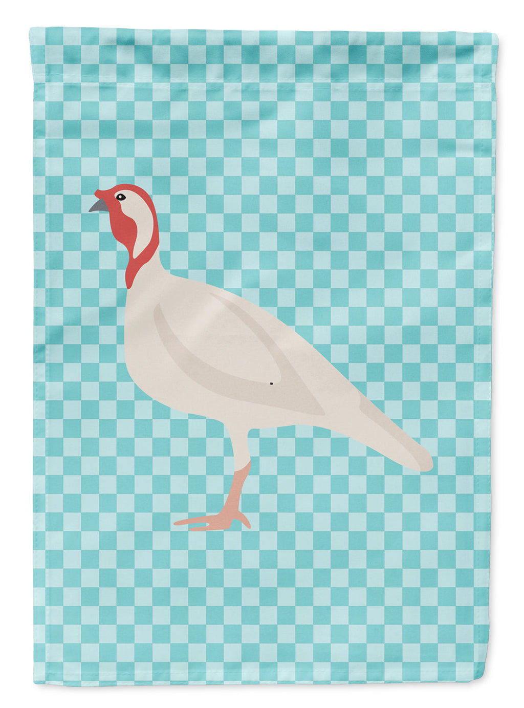 Beltsville Small White Turkey Hen Blue Check Garden Flag Mailbox Decorative Yard Banner Outside Patio Artwork for Flower Beds, Garden Size, Multicolor