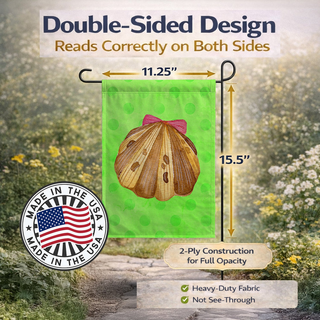 Sea Shell Green Polkadot Garden Flag Mailbox Decorative Yard Banner Outside Patio Artwork for Flower Beds, Garden Size, Multicolor