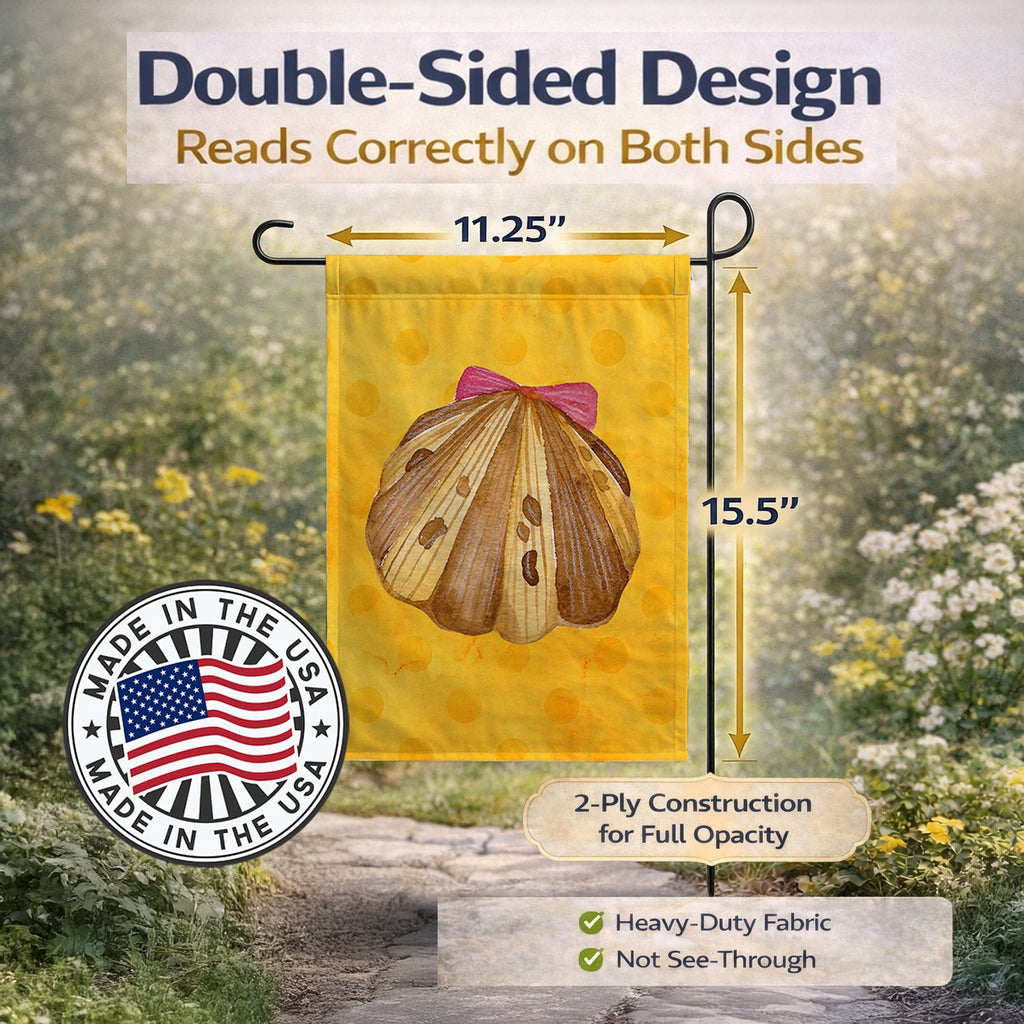 Sea Shell Yellow Polkadot Garden Flag Mailbox Decorative Yard Banner Outside Patio Artwork for Flower Beds, Garden Size, Multicolor