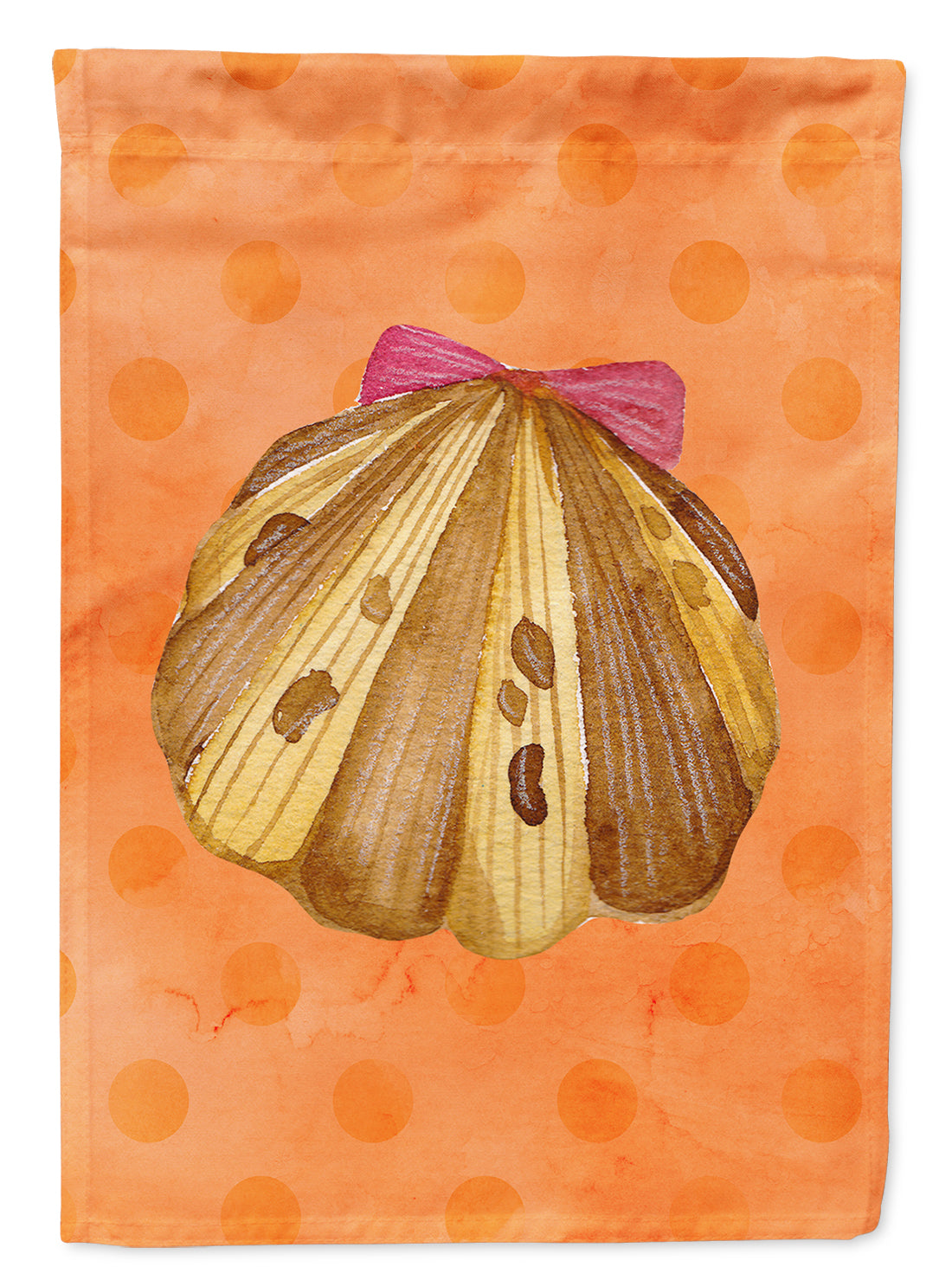 Sea Shell Orange Polkadot Garden Flag Mailbox Decorative Yard Banner Outside Patio Artwork for Flower Beds, Garden Size, Multicolor
