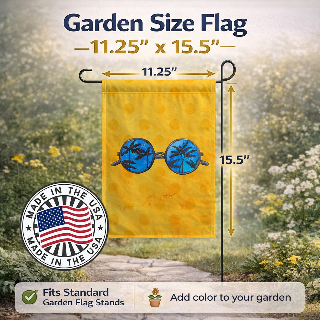 Sunglasses Yellow Polkadot Garden Flag Mailbox Decorative Yard Banner Outside Patio Artwork for Flower Beds, Garden Size, Multicolor