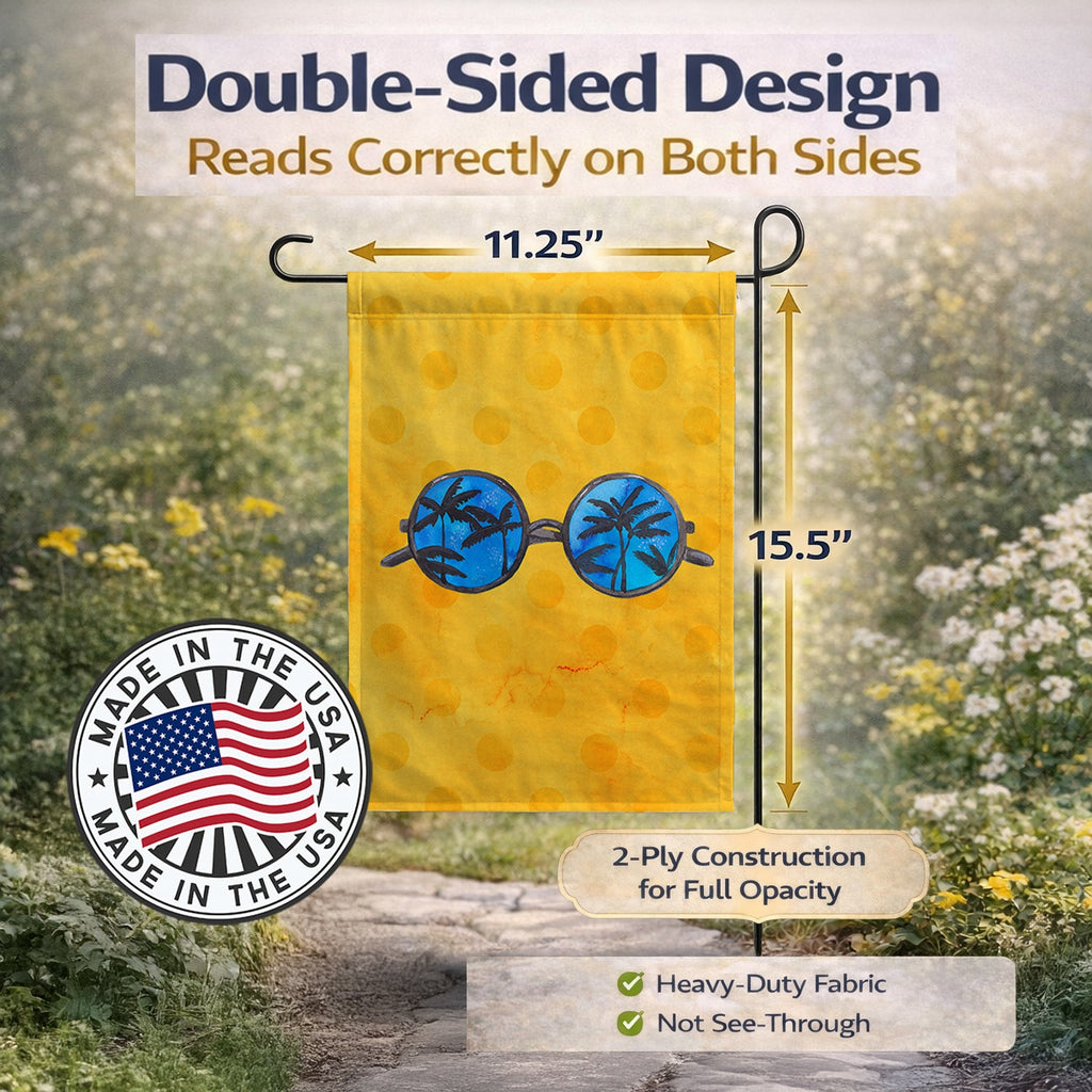 Sunglasses Yellow Polkadot Garden Flag Mailbox Decorative Yard Banner Outside Patio Artwork for Flower Beds, Garden Size, Multicolor