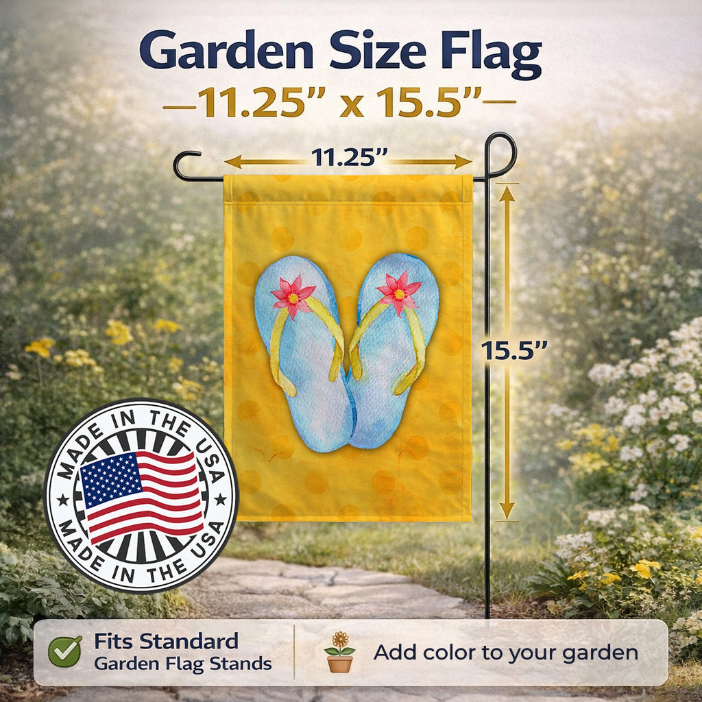 Flip Flops Yellow Polkadot Garden Flag Mailbox Decorative Yard Banner Outside Patio Artwork for Flower Beds, Garden Size, Multicolor