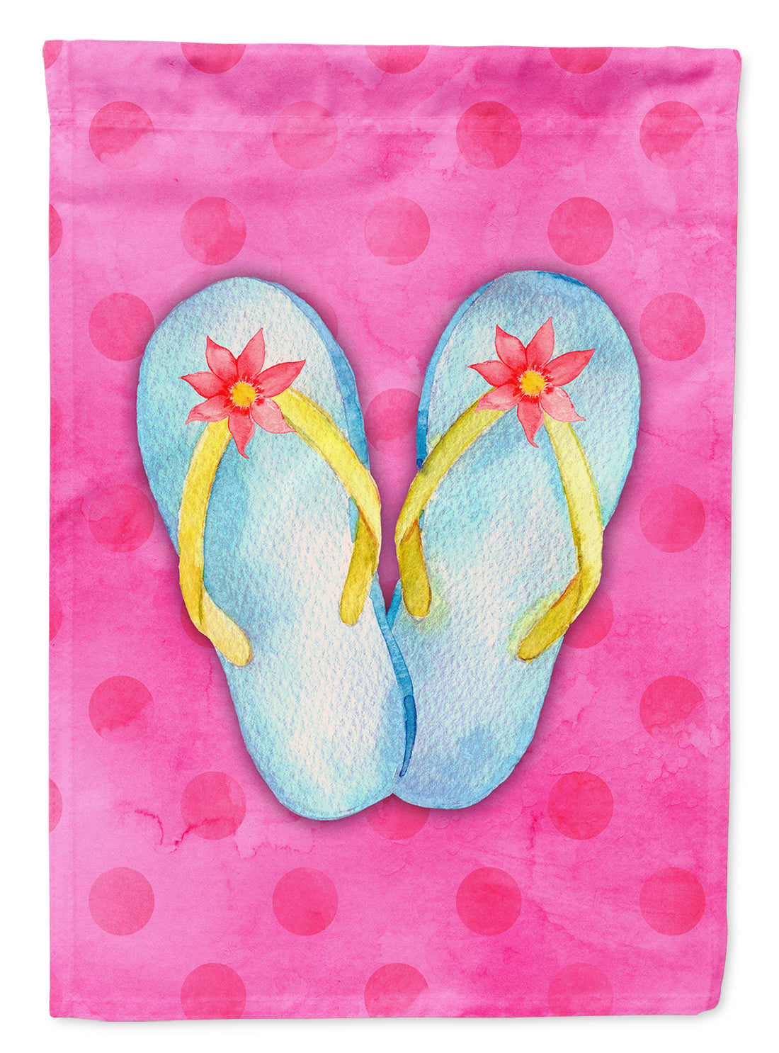 Flip Flops Pink Polkadot Garden Flag Mailbox Decorative Yard Banner Outside Patio Artwork for Flower Beds, Garden Size, Multicolor