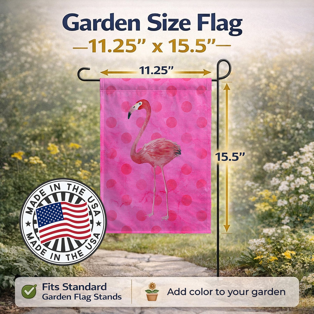 Flamingo Pink Polkadot Garden Flag Mailbox Decorative Yard Banner Outside Patio Artwork for Flower Beds, Garden Size, Multicolor