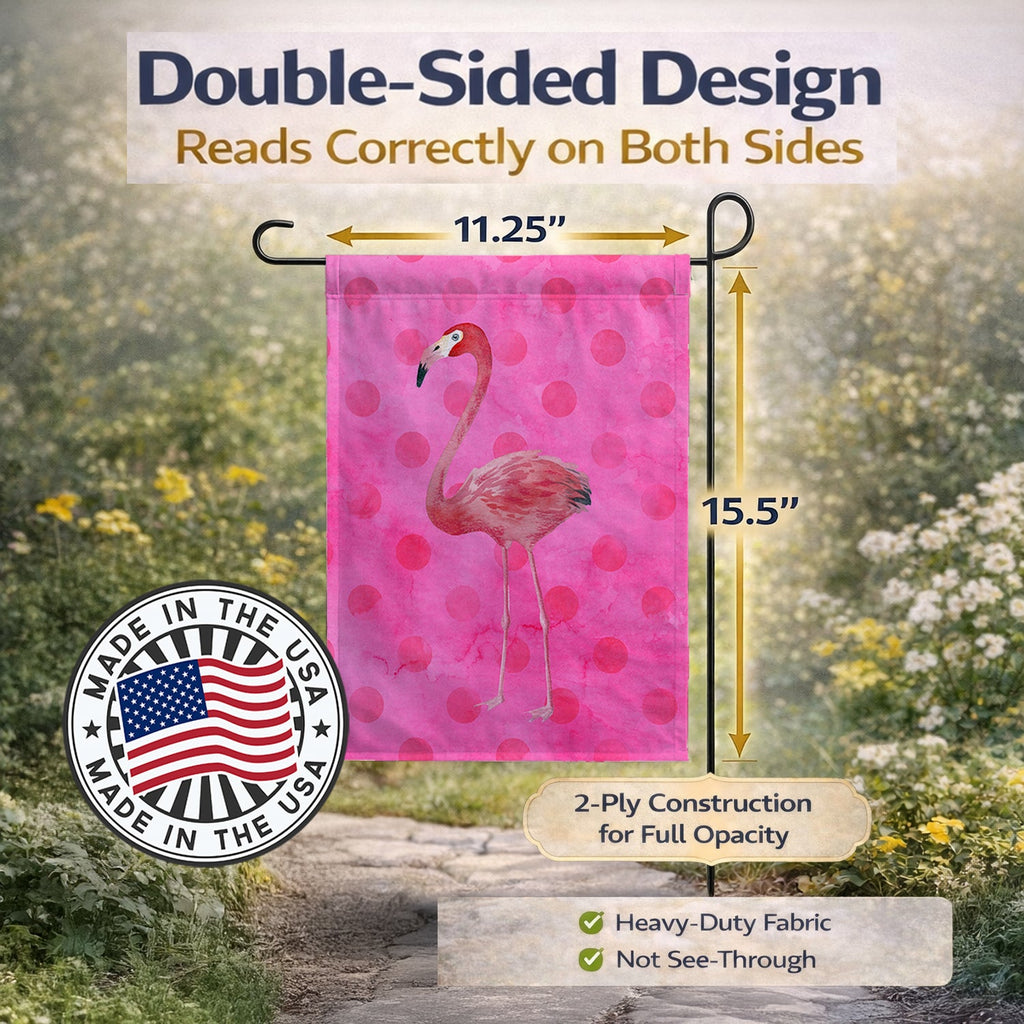 Flamingo Pink Polkadot Garden Flag Mailbox Decorative Yard Banner Outside Patio Artwork for Flower Beds, Garden Size, Multicolor
