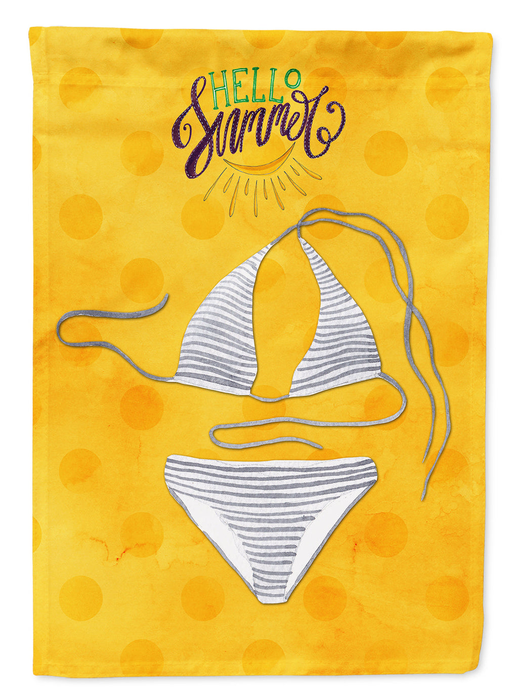 Bikini Swimsuit Yellow Polkadot Garden Flag Mailbox Decorative Yard Banner Outside Patio Artwork for Flower Beds, Garden Size, Multicolor