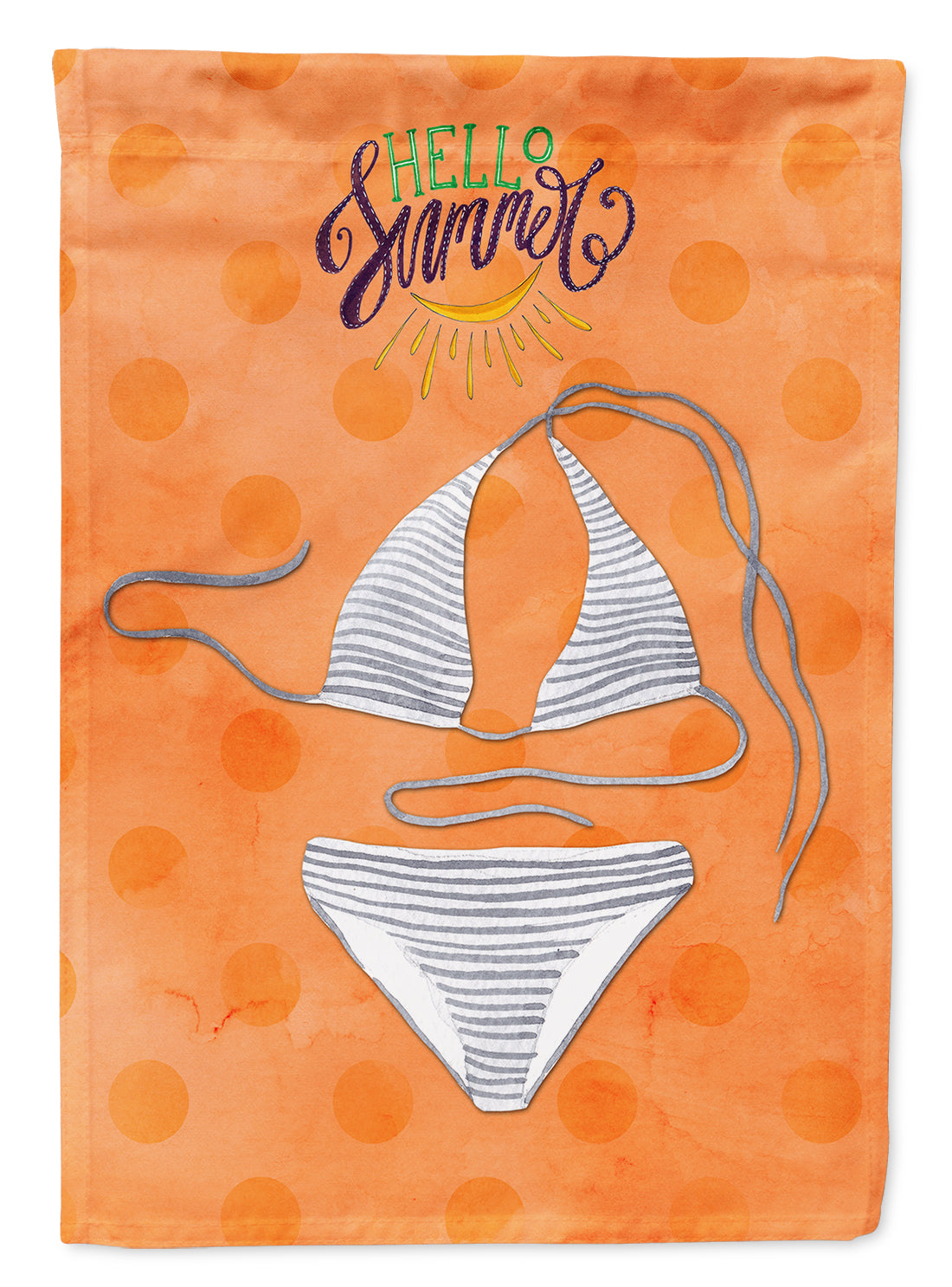 Bikini Swimsuit Orange Polkadot Garden Flag Mailbox Decorative Yard Banner Outside Patio Artwork for Flower Beds, Garden Size, Multicolor