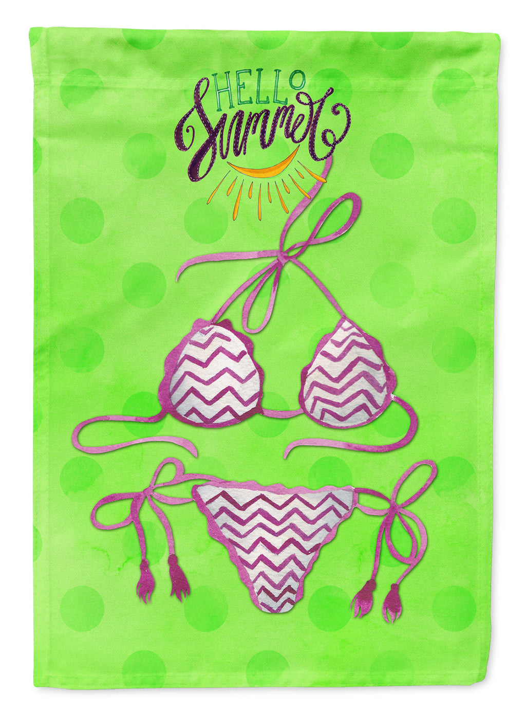 Bikini Swimsuit Green Polkadot Garden Flag Mailbox Decorative Yard Banner Outside Patio Artwork for Flower Beds, Garden Size, Multicolor
