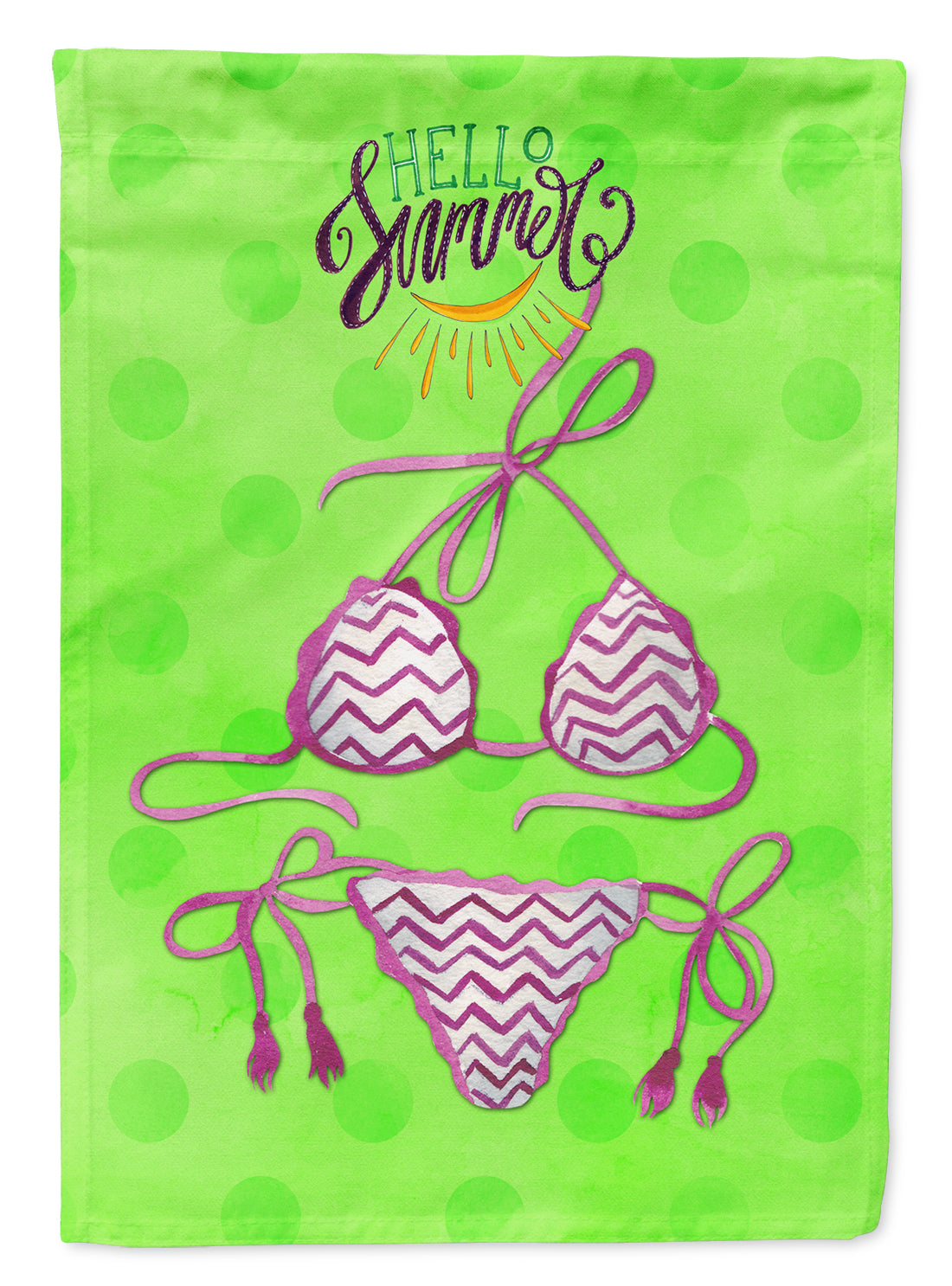 Bikini Swimsuit Green Polkadot Garden Flag Mailbox Decorative Yard Banner Outside Patio Artwork for Flower Beds, Garden Size, Multicolor