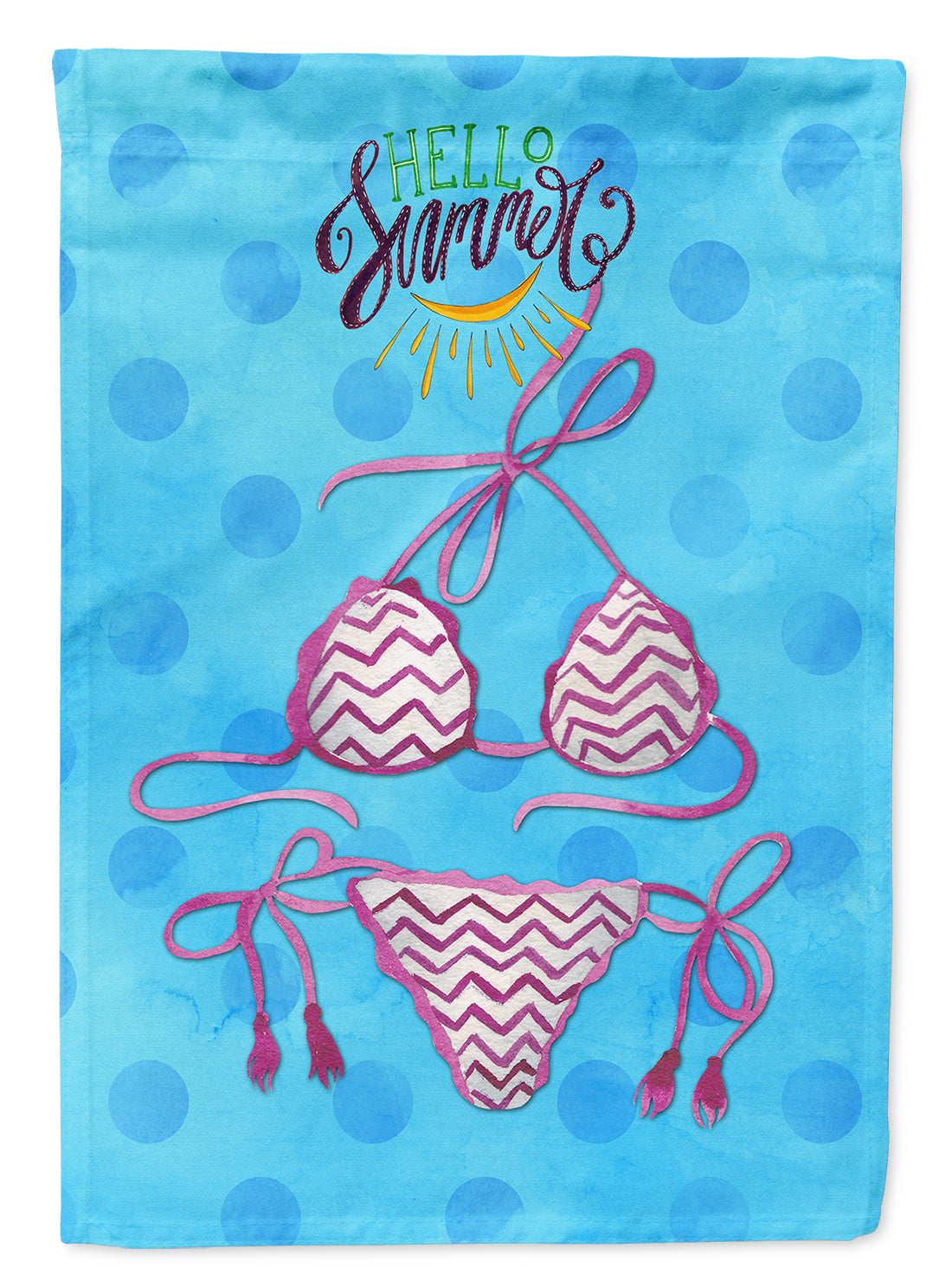 Bikini Swimsuit Blue Polkadot Garden Flag Mailbox Decorative Yard Banner Outside Patio Artwork for Flower Beds, Garden Size, Multicolor