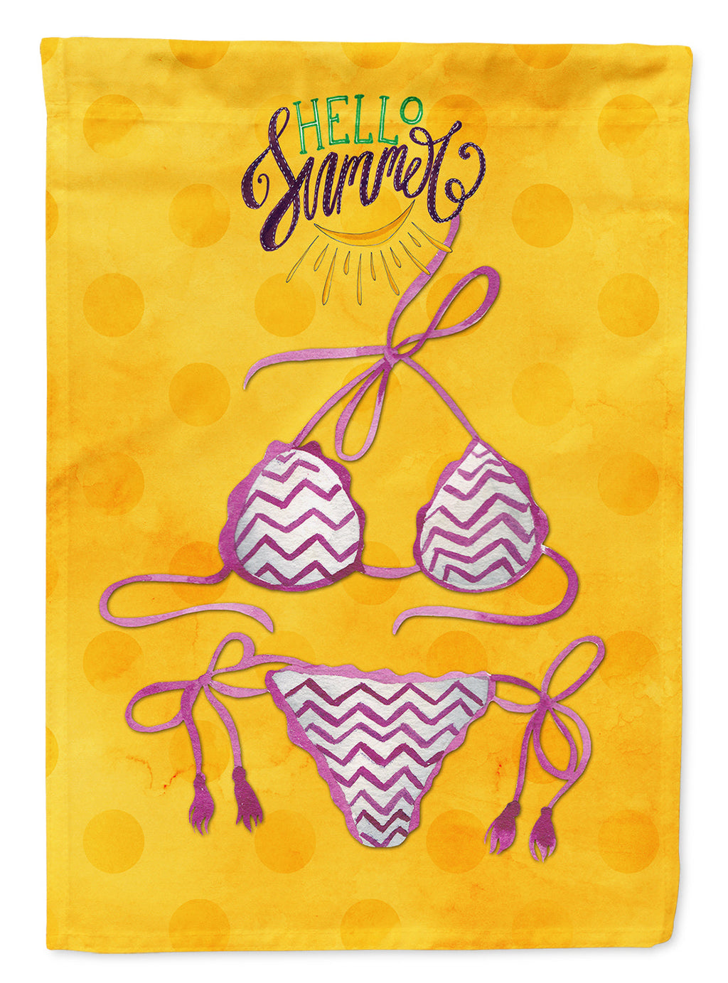 Bikini Swimsuit Yellow Polkadot Garden Flag Mailbox Decorative Yard Banner Outside Patio Artwork for Flower Beds, Garden Size, Multicolor