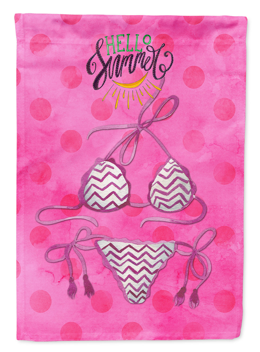 Bikini Swimsuit Pink Polkadot Garden Flag Mailbox Decorative Yard Banner Outside Patio Artwork for Flower Beds, Garden Size, Multicolor