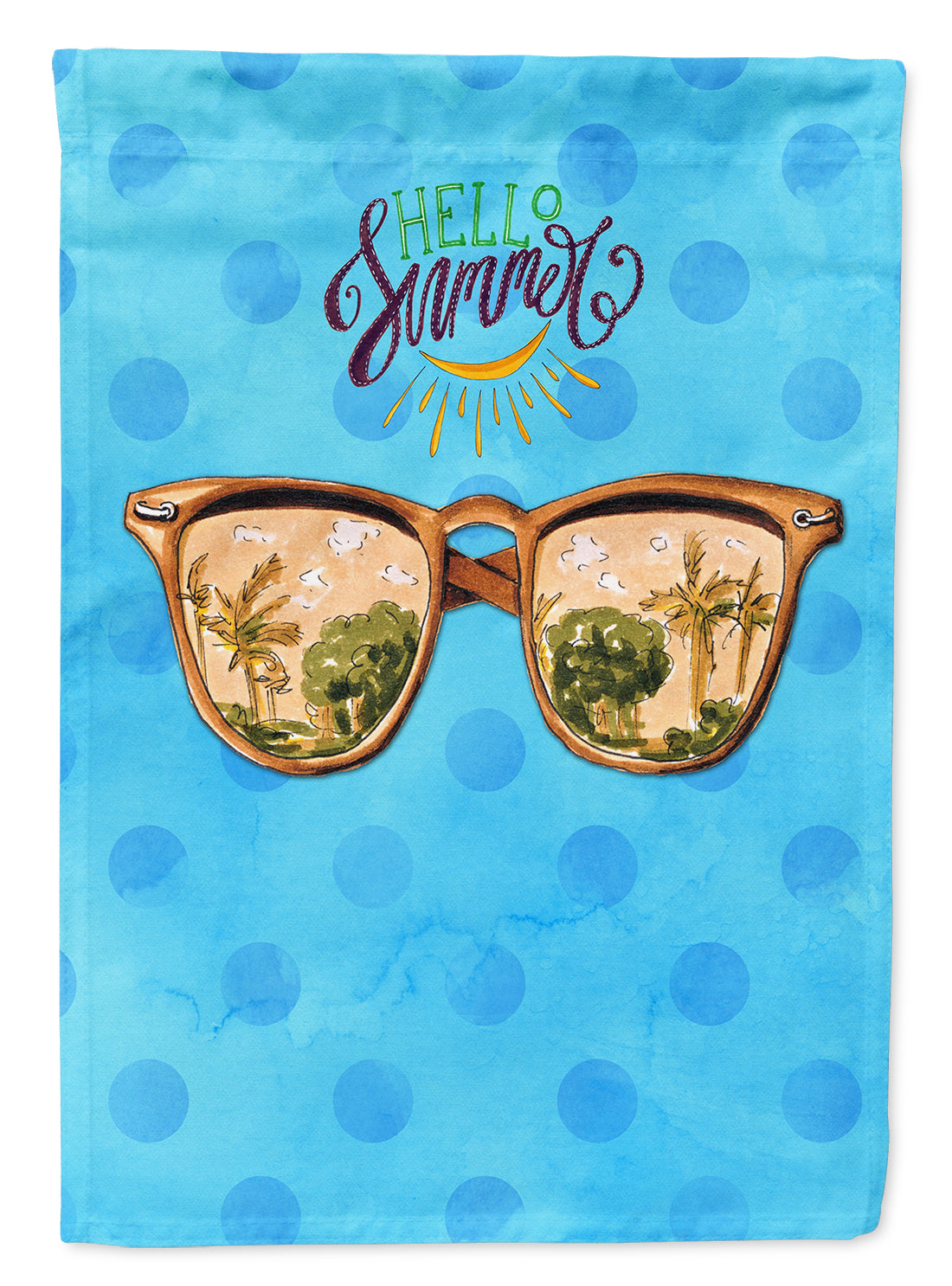 Beach Sunglasses Blue Polkadot Garden Flag Mailbox Decorative Yard Banner Outside Patio Artwork for Flower Beds, Garden Size, Multicolor