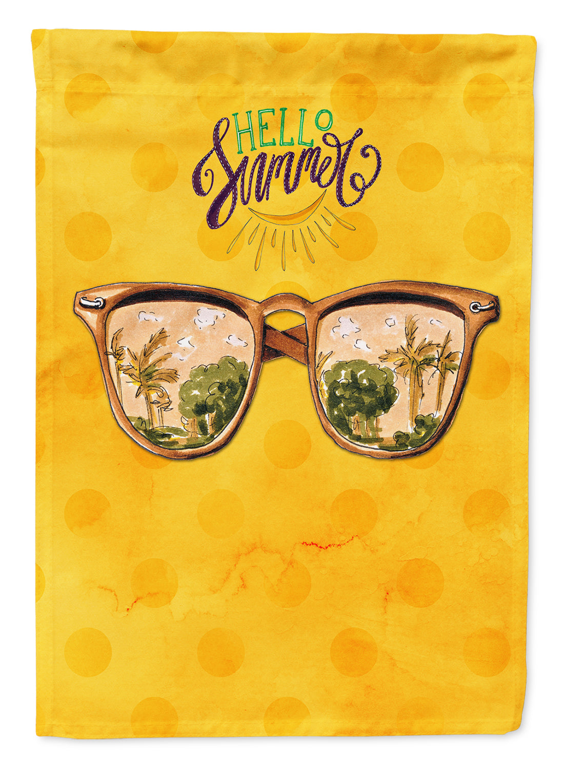Beach Sunglasses Yellow Polkadot Garden Flag Mailbox Decorative Yard Banner Outside Patio Artwork for Flower Beds, Garden Size, Multicolor