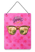 Beach Sunglasses Pink Polkadot Wall or Door Hanging Prints Aluminum Metal Sign Kitchen Wall Bar Bathroom Plaque Home Decor Front Door Plaque, 12x16, Multicolor