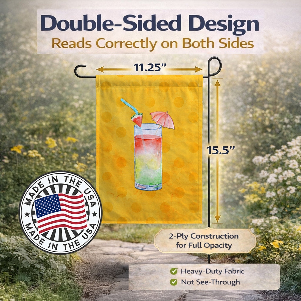 Umberella Cocktail Yellow Polkadot Garden Flag Mailbox Decorative Yard Banner Outside Patio Artwork for Flower Beds, Garden Size, Multicolor